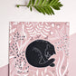 Quadratische Postkarte Katze 
