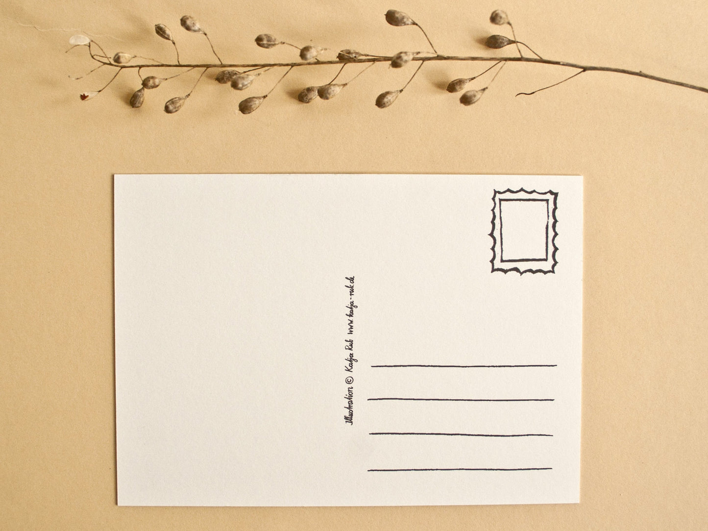 Postkarte A6 Löwe Rückseite