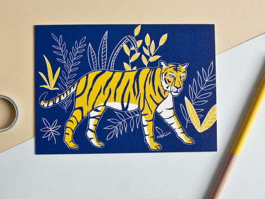 Postkarte A6 Tiger