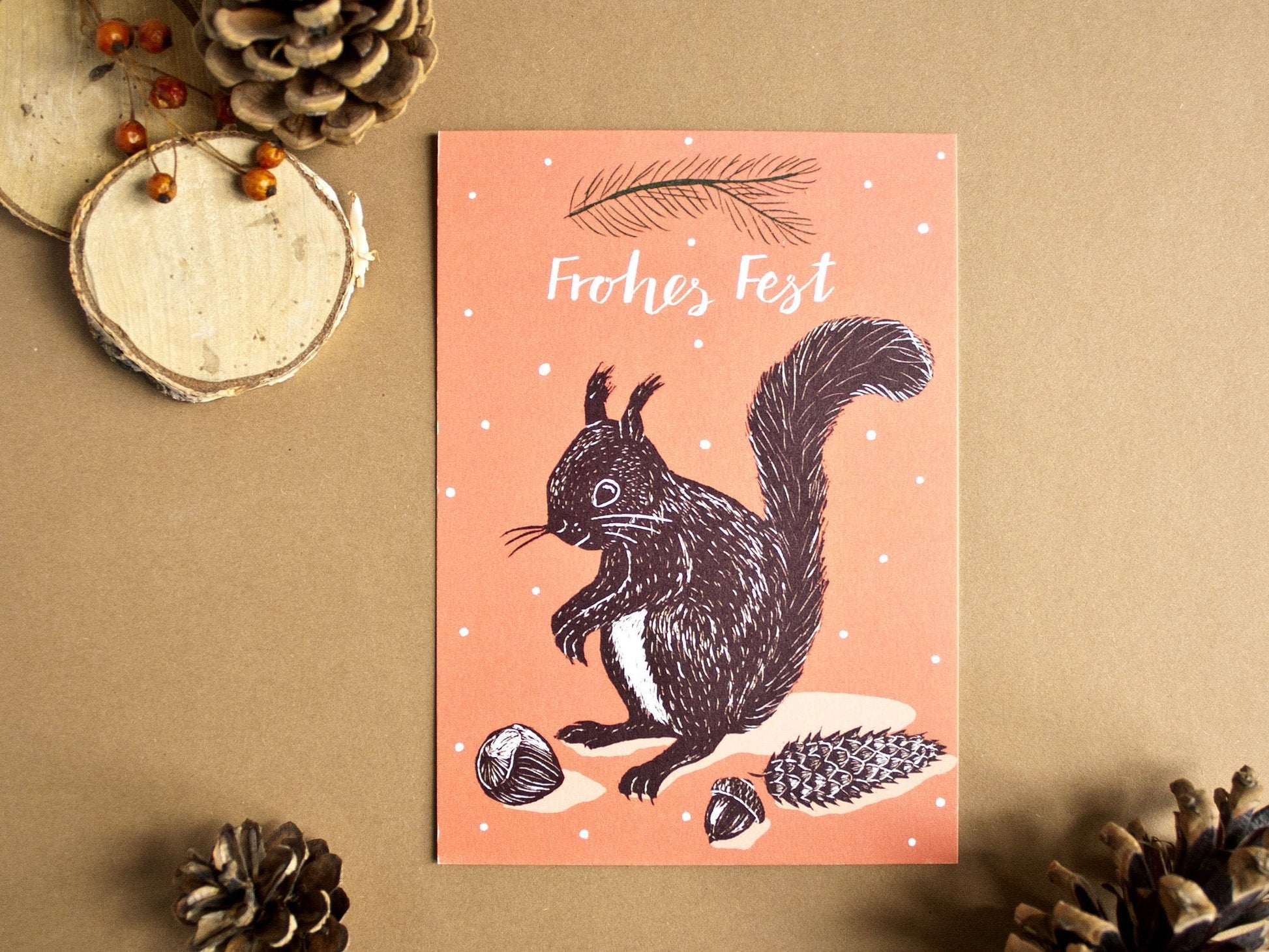 Weihnachtskarte A6 Eichhörnchen