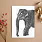 Postkarte A6 Elefant