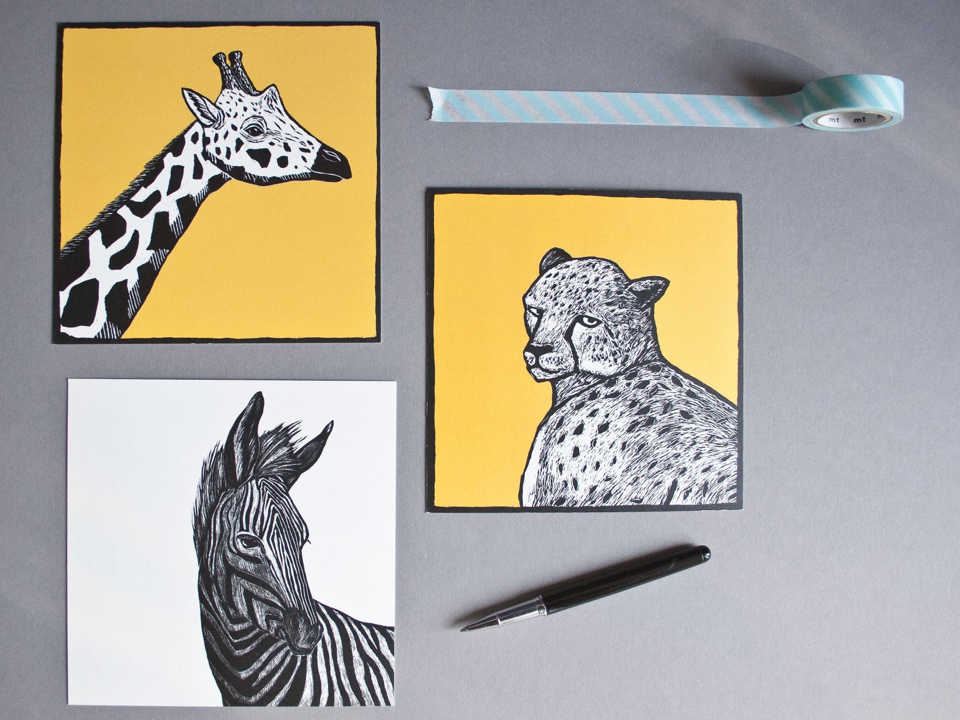 Wilde Tiere, Postkarten Set 