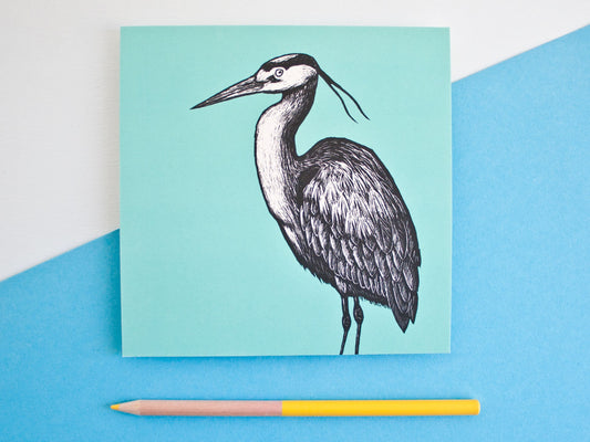 Quadratische Postkarte Reiher