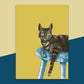 Poster A4 Katze auf Hocker