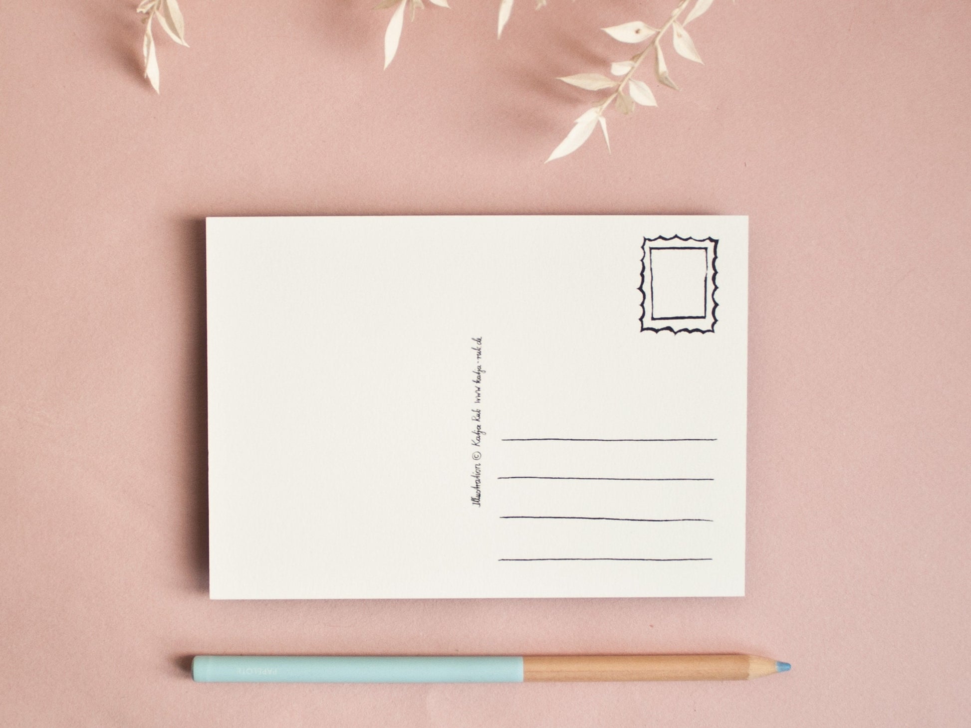 Postkarte A6 Taube Rückseite