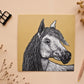 Quadratische Postkarte Pferd