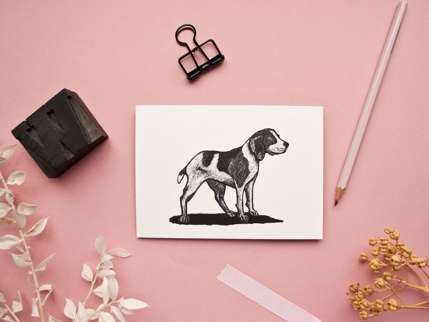 Postkarte A6 Beagle