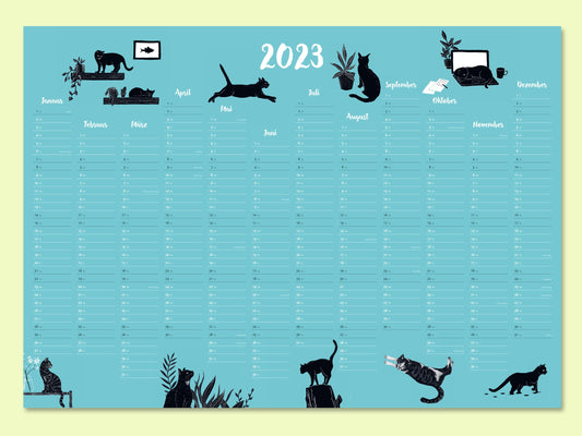 Wandkalender Katzen A1